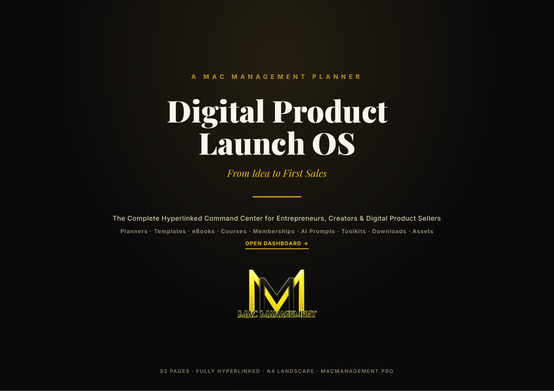 Digital Product Launch Command Center — original planner preview