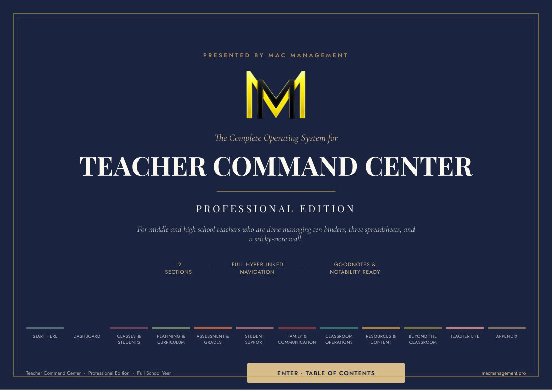 Teacher Command Center — original planner preview